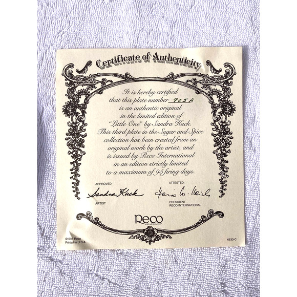 Sandra Kuck third in series of Sugar and Spice collection  -Little One Plate - Picture 5 of 5